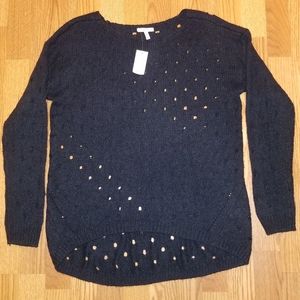 Maurices Open Stitch Sweater Navy NWT